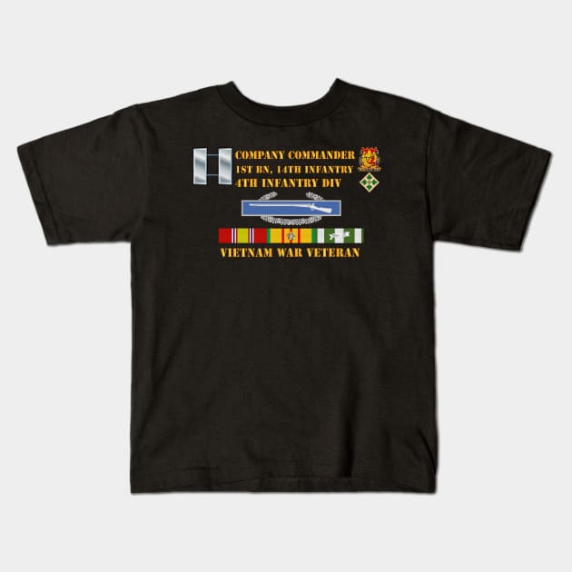 1st Bn 14th Inf - 4th ID - Company CO - Vietnam Vet Kids T-Shirt by twix123844